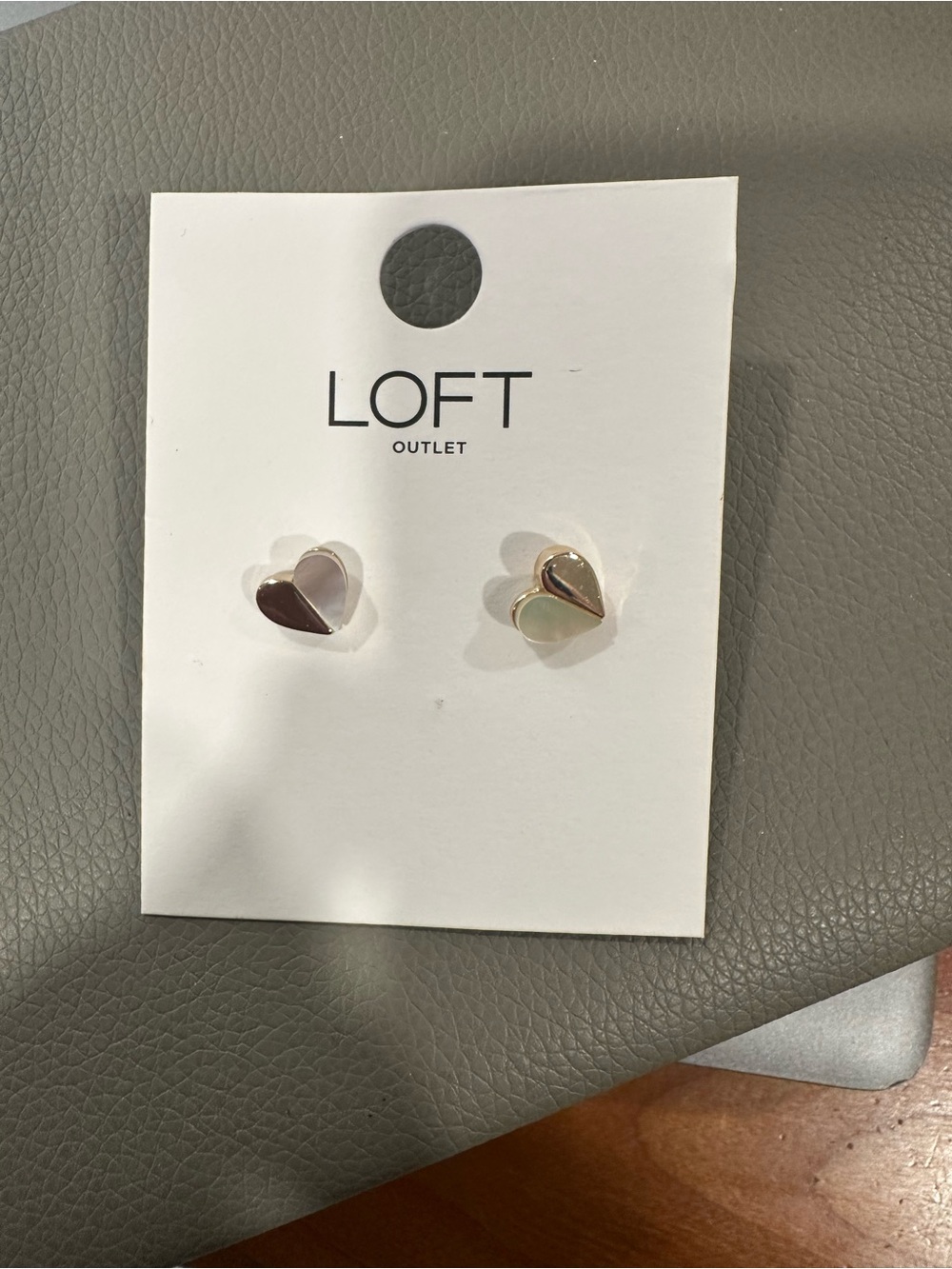 LOFT Heart Stud Earrings in Gold and Silver